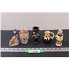 Image 1 : (3) Miniature Hand Painted Vases & (2) 3.5" Figurines - Made in Occupied Japan (Ladies Hat Has Chip,