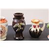 Image 3 : (3) Miniature Hand Painted Vases & (2) 3.5" Figurines - Made in Occupied Japan (Ladies Hat Has Chip,