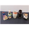 Image 6 : (3) Miniature Hand Painted Vases & (2) 3.5" Figurines - Made in Occupied Japan (Ladies Hat Has Chip,