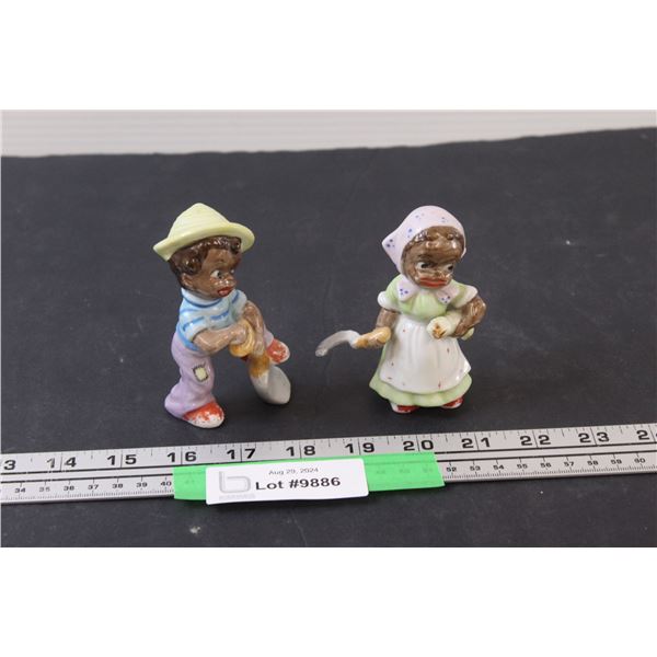 (2) Black Americana 4" Figurines - Made in Japan