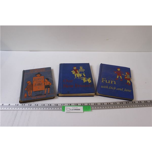 (3) Vintage Books: Fun with Dick & Jane Readers, Jerry & Jane, as is