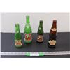 (4) Vintage Glass Pop Bottles: 7Up & Ginger Beer