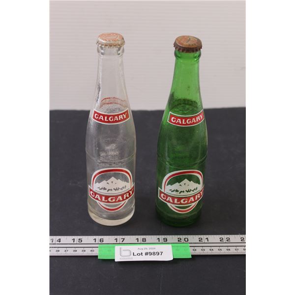 (2) Vintage Glass Calgary Beer Bottles