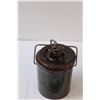 Image 2 : Pickling Crock Jar - 4" Tall & Crock Jug - 6" Tall (Has Some Wear, Chips)