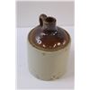 Image 6 : Pickling Crock Jar - 4" Tall & Crock Jug - 6" Tall (Has Some Wear, Chips)