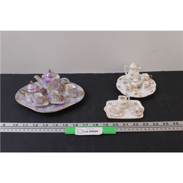 (2) Floral Style Miniature Tea Sets