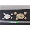 (2) White & Floral Miniature Tea Sets