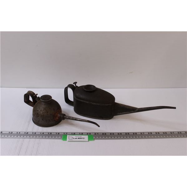 (2) Antique Oil Cans