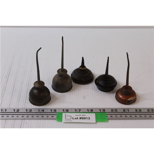 (5) Antique Small Oil Cans