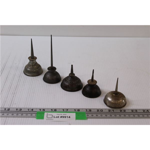 (5) Antique Small Oil Cans