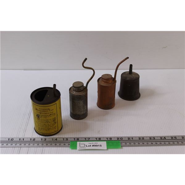 (4) Antique Small Oil Cans