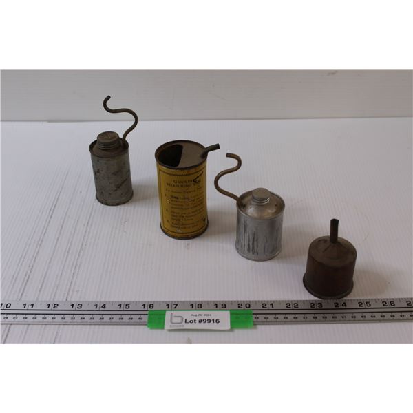 (4) Antique Small Oil Cans