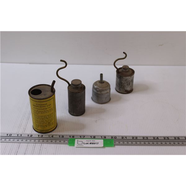 (4) Antique Small Oil Cans