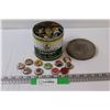 MacDonalds Tobacco Tin Filled w/Vintage Pop Bottle Lids - Assorted