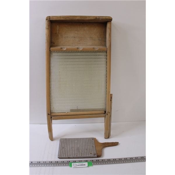 Canadian Woodware Wooden Wash Board & Mini Wash Board - 24" x 12" & 12" x 6" - Some Wear