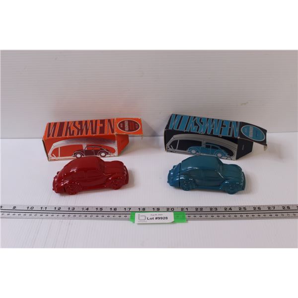 (2) Avon After Shave Volkswagen Edition; Red & Blue