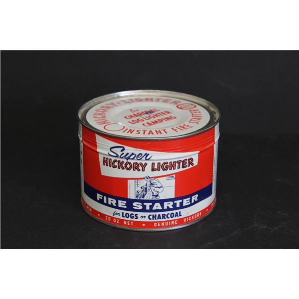 Vintage Hickory Lighter Fire Starter Tin - Full w/ Key