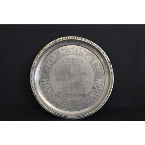 Advertising Plate - Johnson & Co. " The Great Magestic" Stove Brandon Hardware