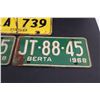 Image 4 : (3) Alberta License Plates - (1) 1958 and Pair of 1968