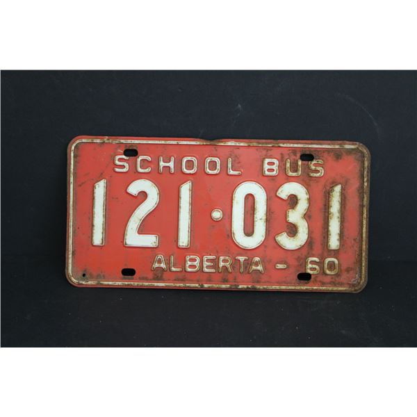 Alberta License Plate - 1960 School Bus Plate