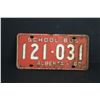 Image 1 : Alberta License Plate - 1960 School Bus Plate