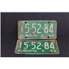Image 1 : (2) Alberta License Plates - Pair of 1968
