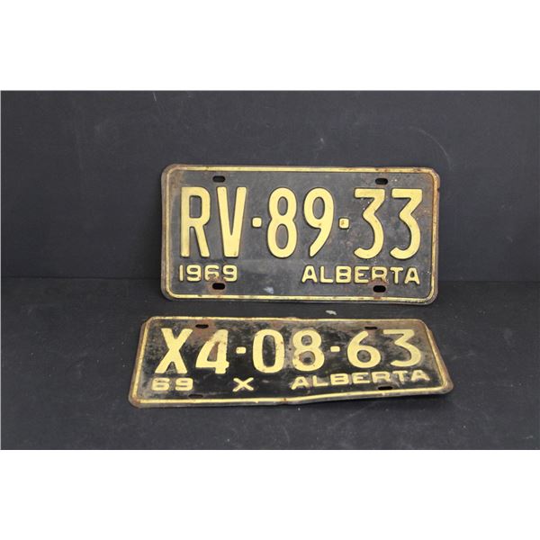 (2) Alberta License Plates - 1969