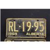 Image 2 : (2) Alberta License Plates - Pair of 1969
