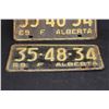 Image 3 : (2) Alberta License Plates - Pair of 1969