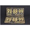 Image 1 : (2) Alberta License Plates - Pair of 1969