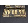 Image 4 : (2) Alberta License Plates - Pair of 1969