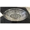 Image 1 : OVAL CLEAR RAISED GLASS BOWL, RUFFLED EDGE