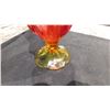 Image 3 : LARGE ORANGE & YELLOW ART GLASS VASE