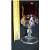 Image 3 : 2 CRANBERRY/CLEAR 3 ½ ", KINGS CROWN, THUMB PRINT, WINE GLASSES