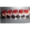 Image 2 : 5 KINGS CROWN, THUMBPRINT, CRANBERRY WINE GLASSSES