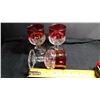 Image 2 : 3 KINGS CROWN, THUMBPRINT, 4 ¼ ", CRANBERRY WINE GLASSES