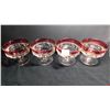 Image 1 : 4 KINGS CROWN, THUMBPRINT, CRANBERRY DESERT CUPS
