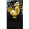 Image 1 : 9" TALL YELLOW ROOSTER, COVERED CANDY DISH
