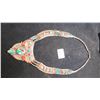 Image 1 : ORNATE 16" TURQUOISE AND CARNELLIAN, SILVER TONE NECKLACE