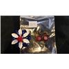 Image 1 : CELEBRITY MORROCAN PATTERN EARINGS, AND FLOWER BROACH