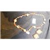 Image 1 : SHERMAN MARKED EARINGS AND UNMARKED MATCHING NECKLACE, CHAMPAGNE COLOUR
