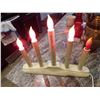 Image 1 : VINTAGE FIVE CANDLE CHRISTMAS DISPLAY, FOUR BULBS WORKING