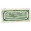 Image 2 : 1954 $1 Replacement Note. Modified Portrait. Beattie-Rasminsky signatures. *B/M Replacement Prefix. 