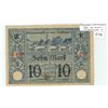 Image 1 : Germany. 1919 10 Mark Kriegsgeld (War Money) issued by the city of Tuttlingen. Fine.