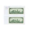 Image 2 : Lot of 2 Consecutive Serial Number 1967 $1 notes. Beattie-Rasminsky signatures. G/P Prefix. BC-45b-i