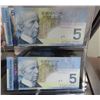 Image 2 : Lot of 2 Consecutive Serial Number 2006 $5 notes. Jenkins-Dodge signatures. AOG Prefix. BC-67a. Hock