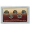 Image 2 : Set of 5 First U.S. Statehood Quarters in Full Color. All from the Philadelphia Mint. Includes 1999 