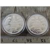 Image 2 : TWO - $1.00 - 1 oz Silver Cook Island double-dated Emperor Anniversary dollars