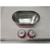 Image 2 : Oval COKE  bucket and also ceramic COKE  salt & pepper shakers