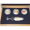 Image 2 : 2016 - 3 - $20.00 - 31.83 gms each pure silver - Cdn Salmonids in wooden case